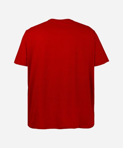 camiseta básica de algodão manga curta plus size vermelha