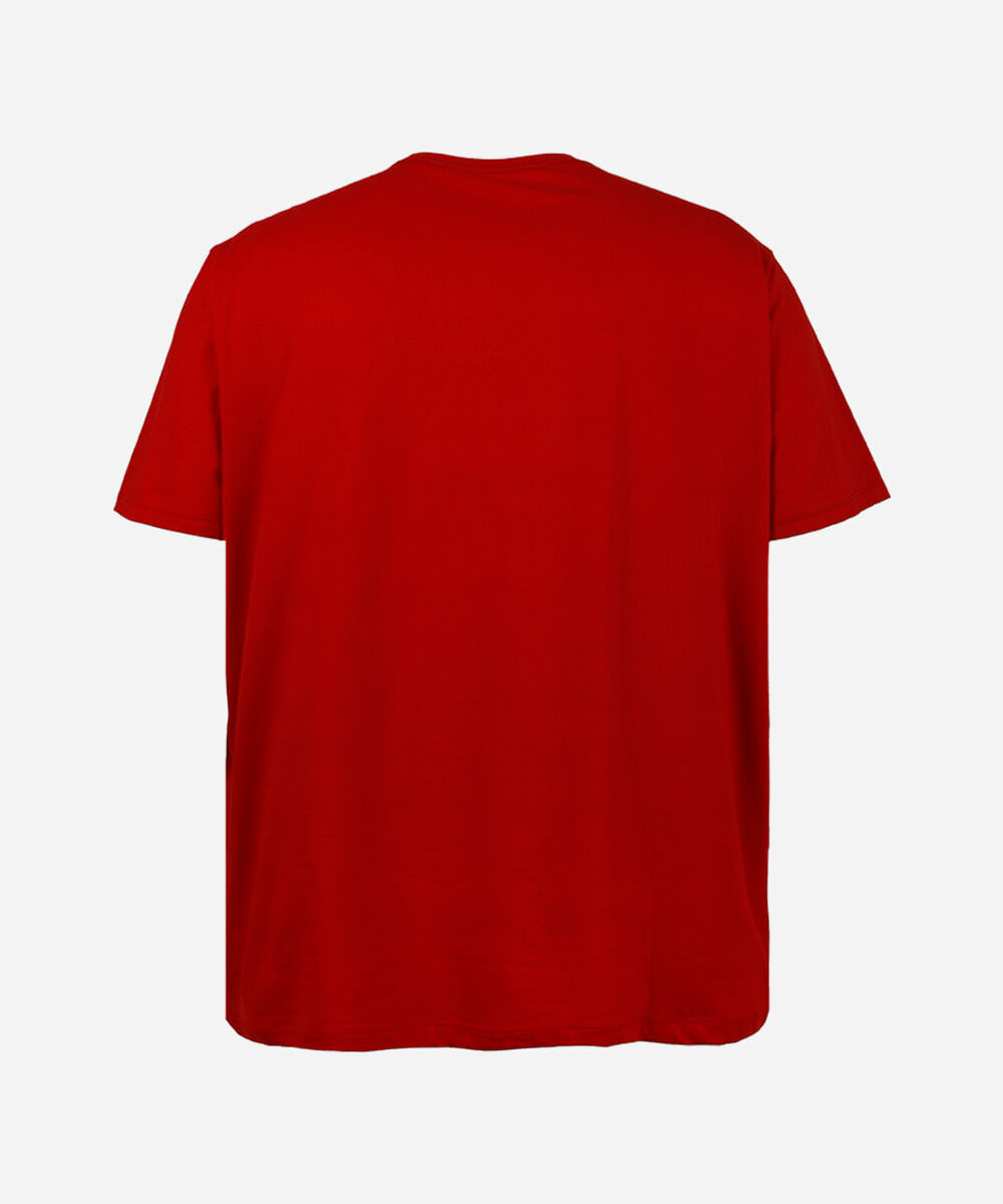 camiseta básica de algodão manga curta plus size vermelha