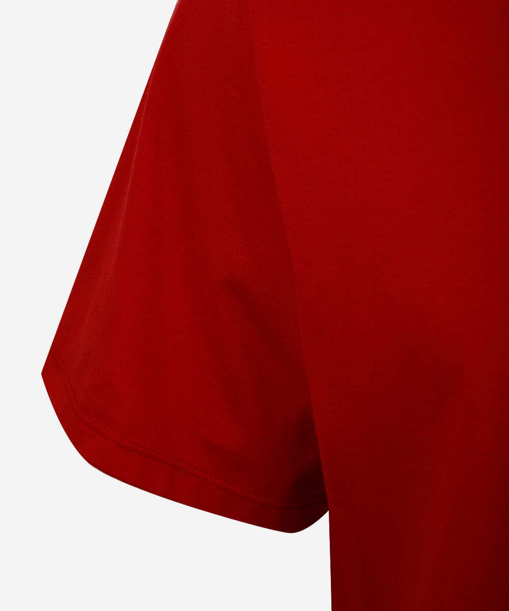 camiseta básica de algodão manga curta plus size vermelha