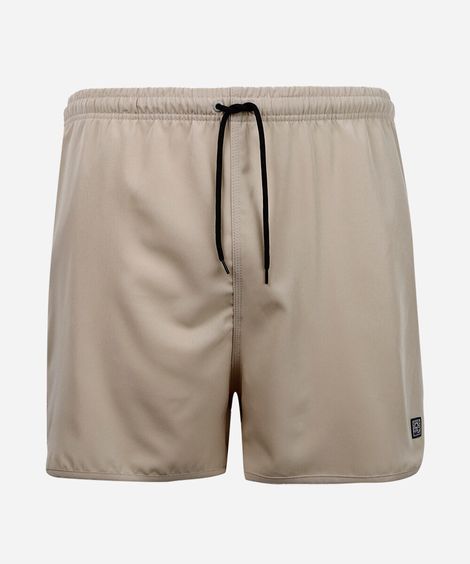 short masculino cós elástico plus size bege