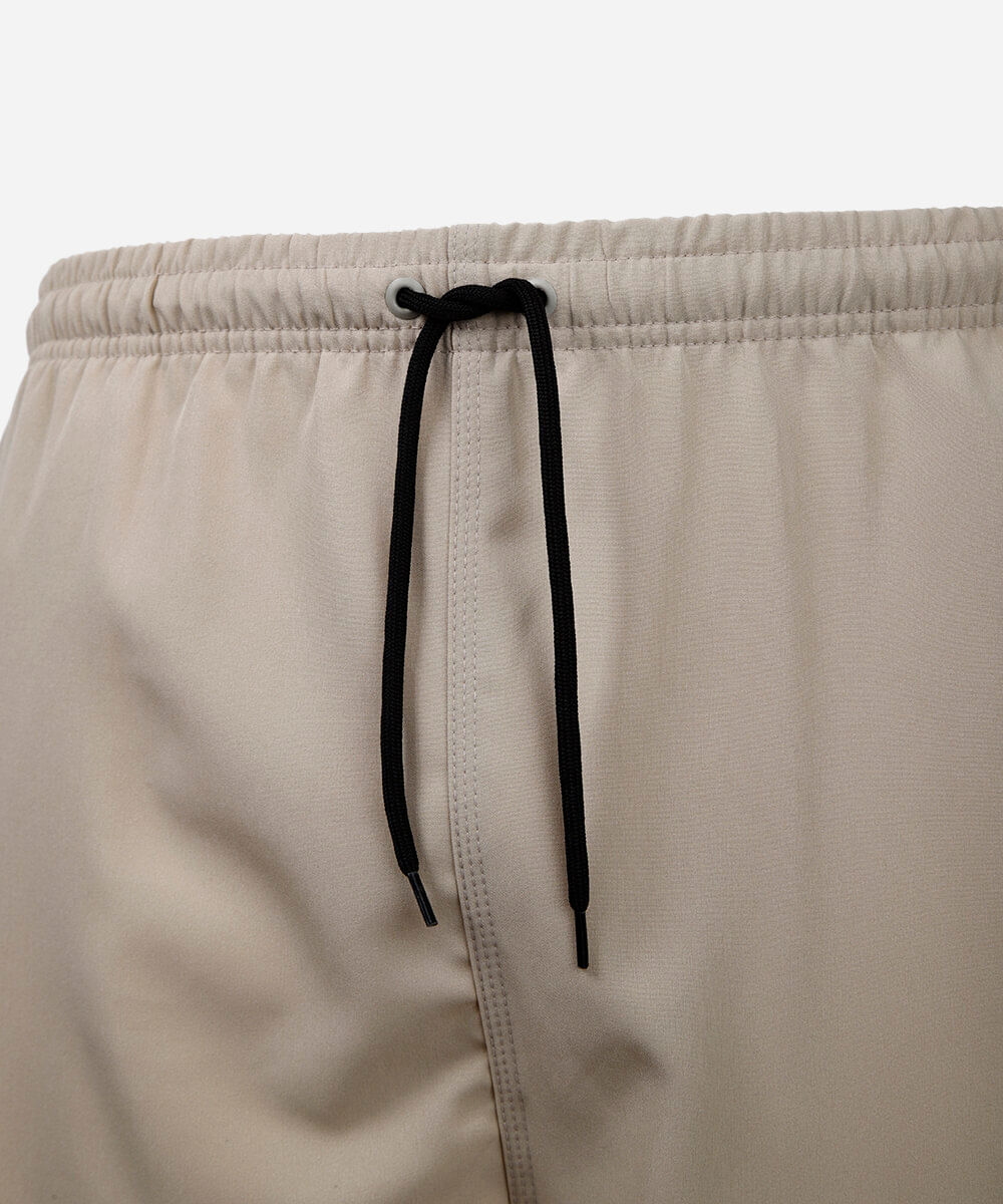 short masculino cós elástico plus size bege