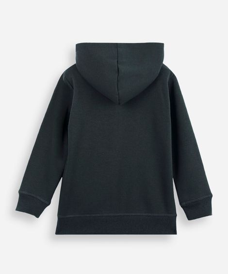 blusa infantil de moletom felpado com capuz verde