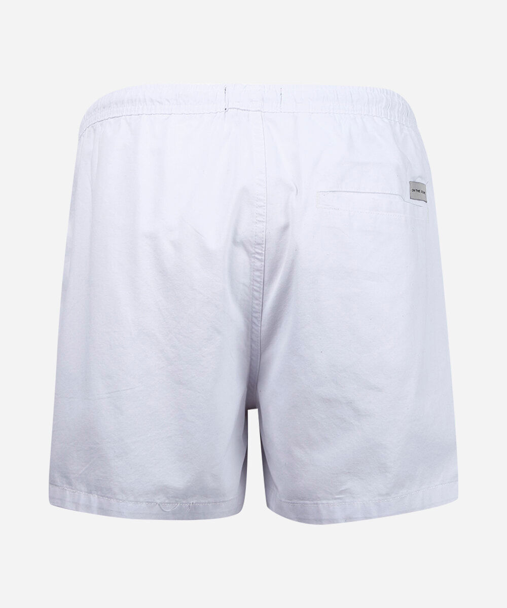 bermuda plus size zé de sarja lisa com elastico e cordao off white