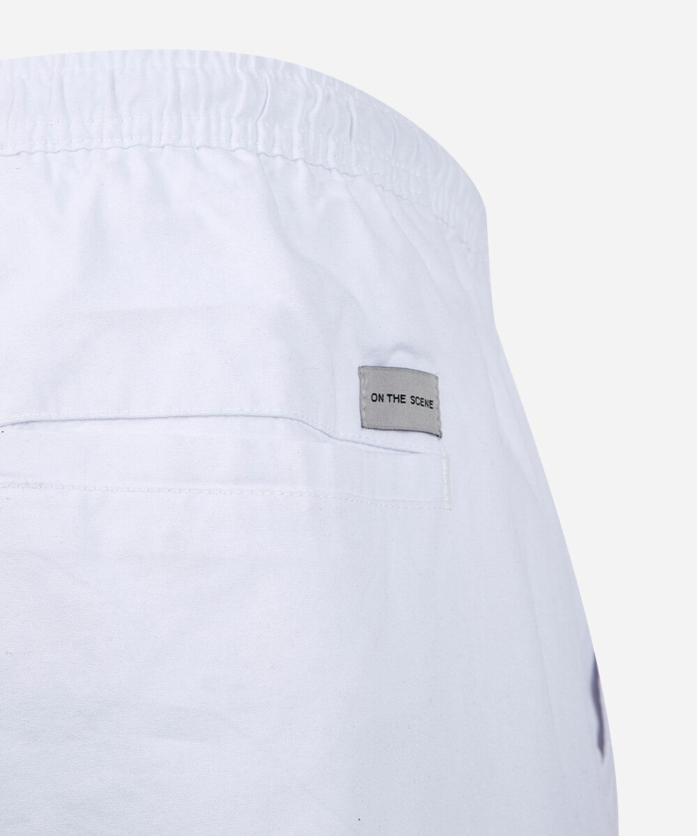 bermuda plus size zé de sarja lisa com elastico e cordao off white