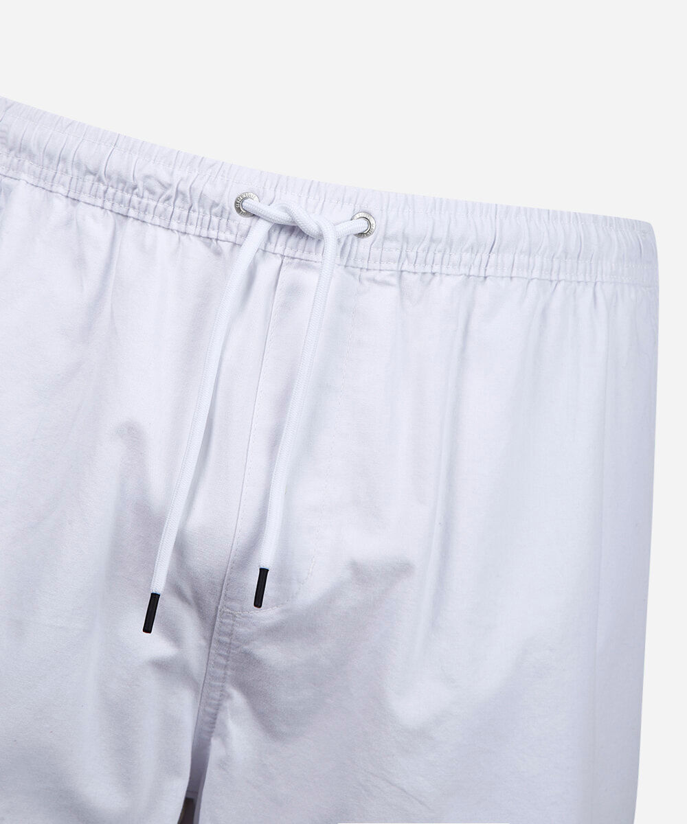 bermuda plus size zé de sarja lisa com elastico e cordao off white
