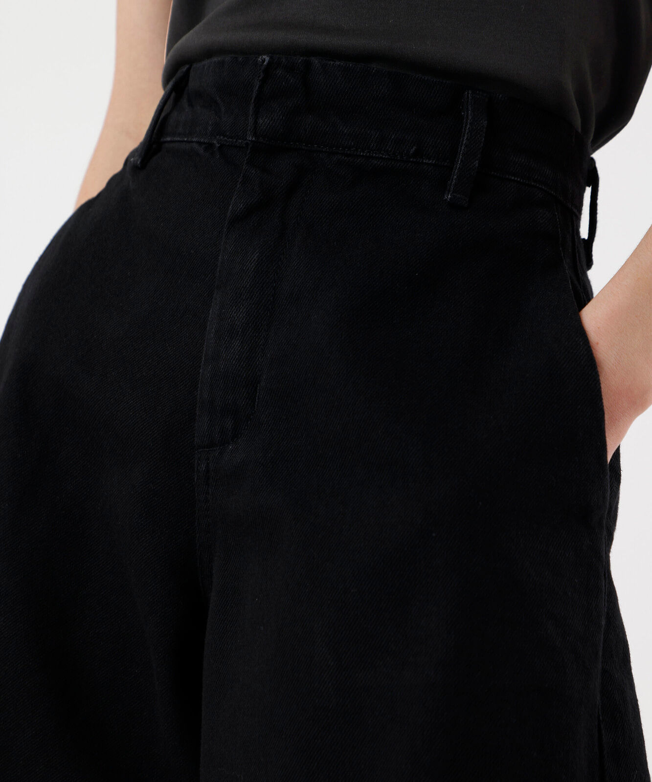bermuda feminina jeans cintura alta preta