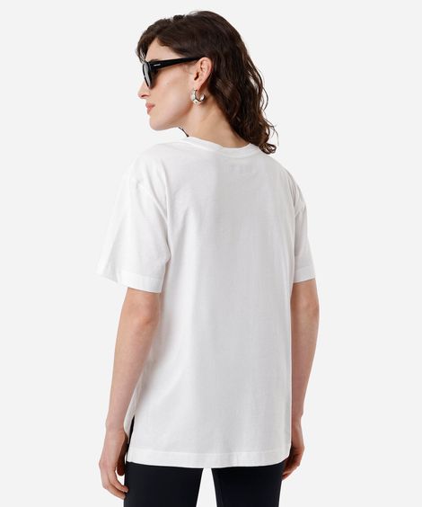 camiseta feminina de algodão estampa oversized off white