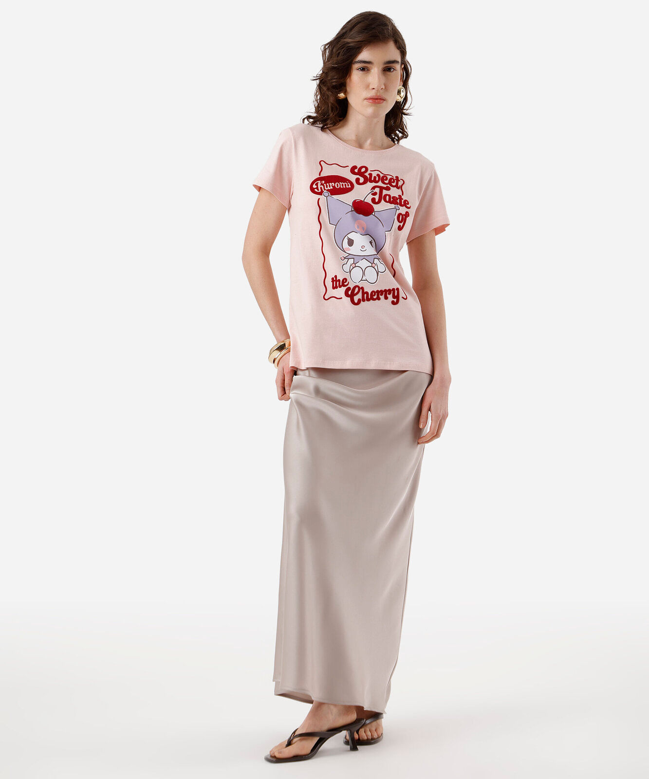 camiseta feminina de algodão texturizada rosa