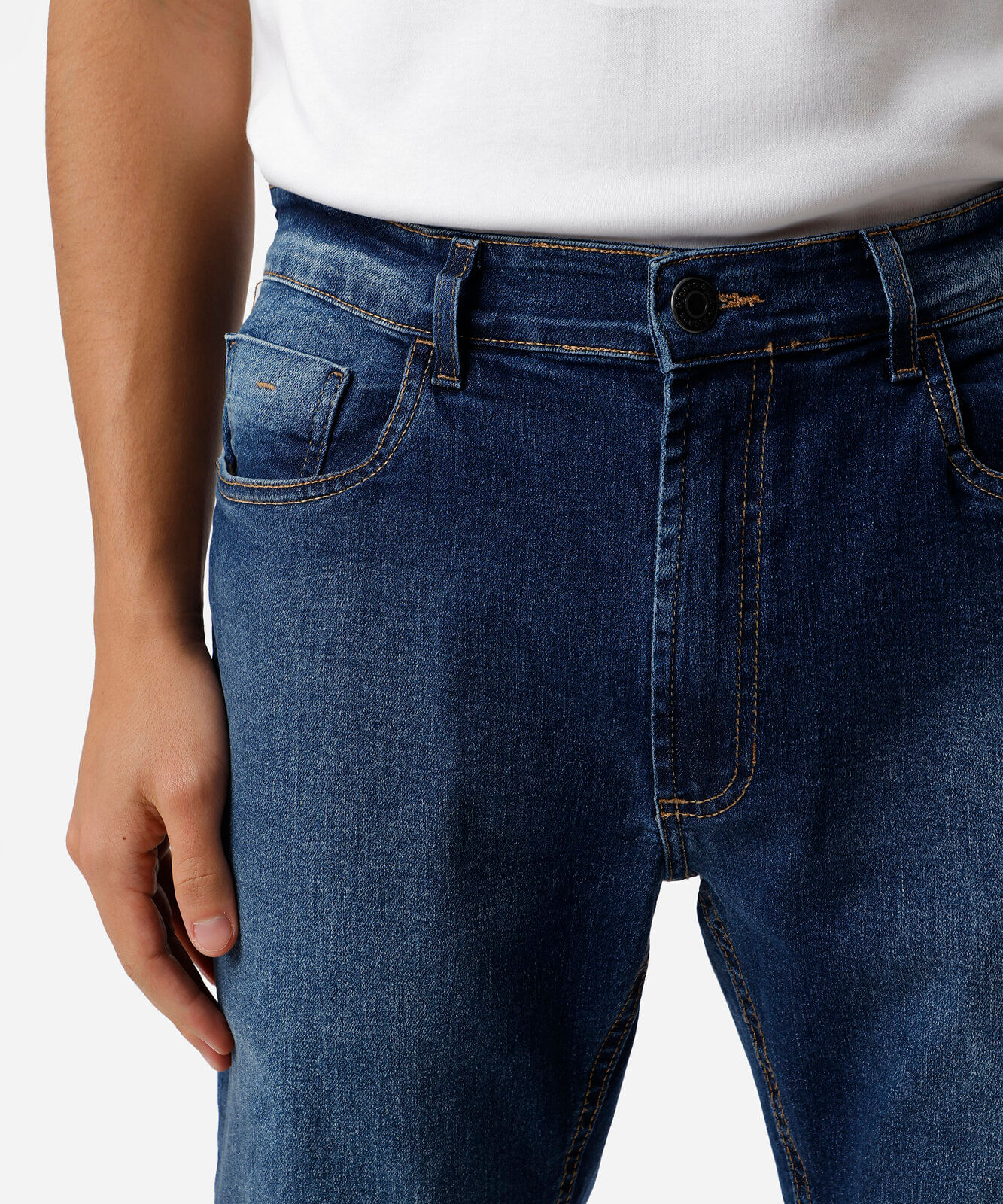 calça slim masculina jeans azul