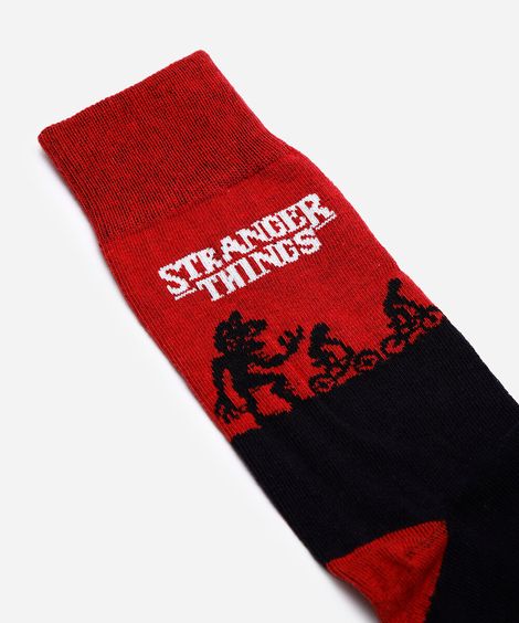 meia cano alto stranger things colorido