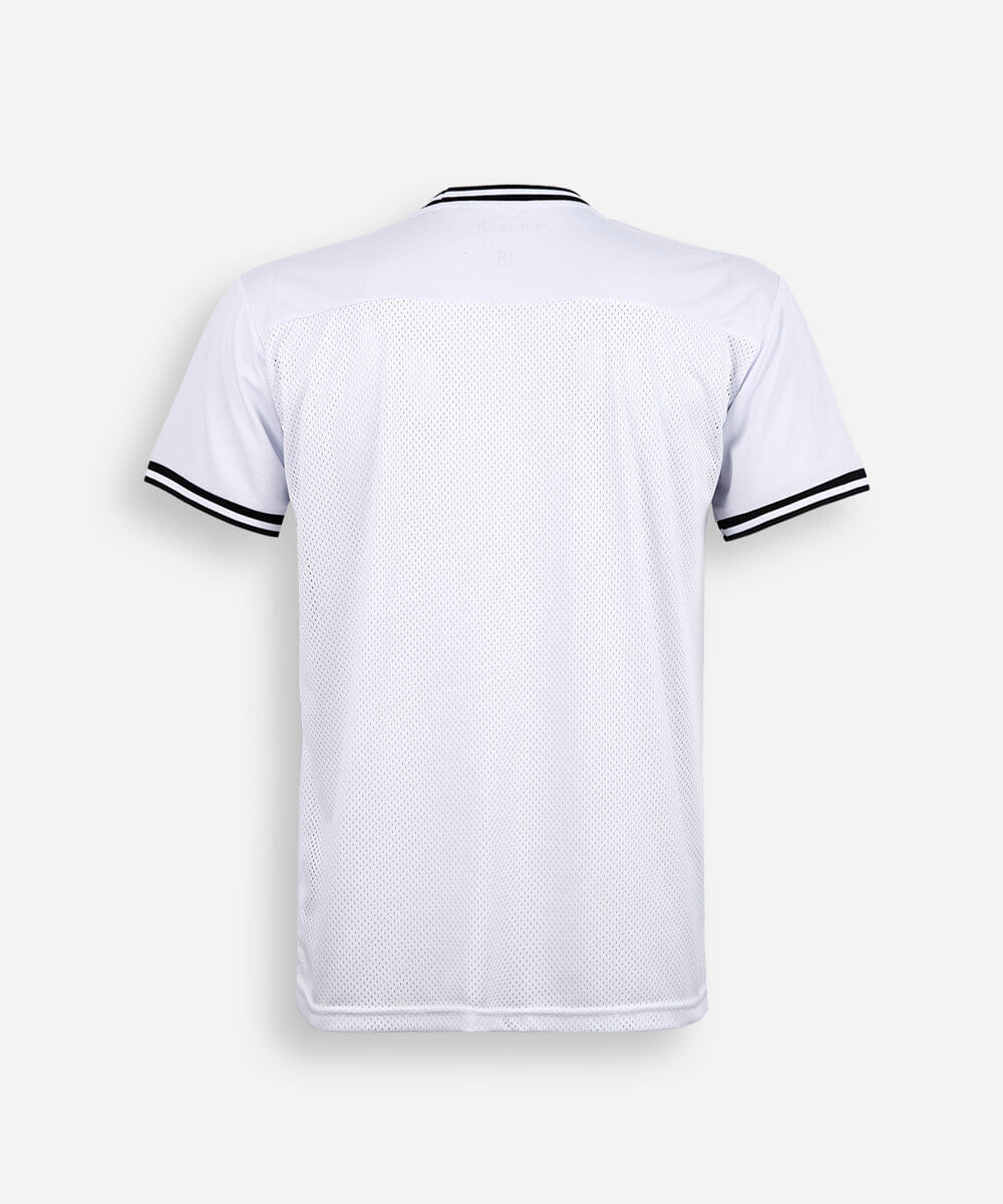 camiseta juvenil com recorte estampada oversized branca