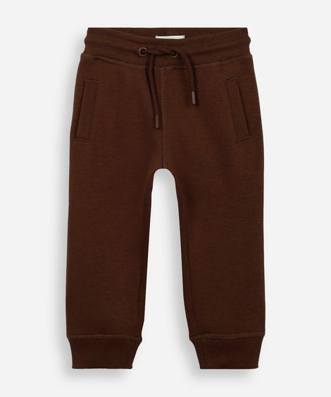 calça de moletom infantil com cordão marrom