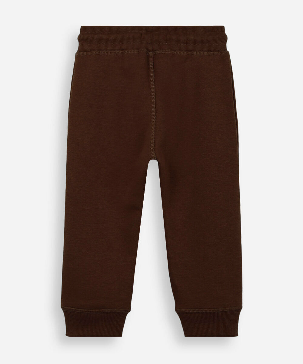 calça de moletom infantil com cordão marrom