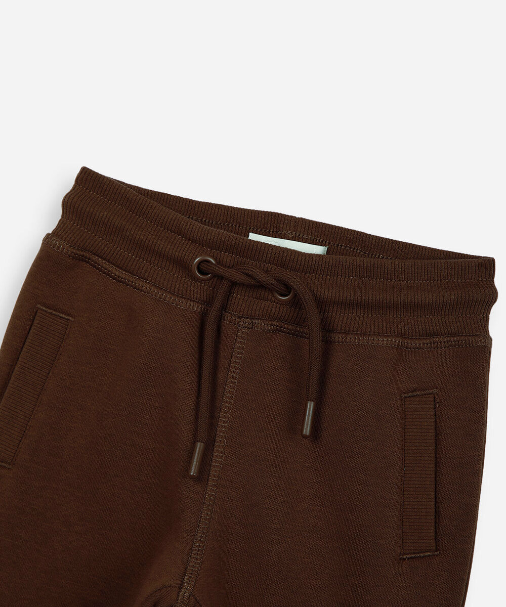 calça de moletom infantil com cordão marrom