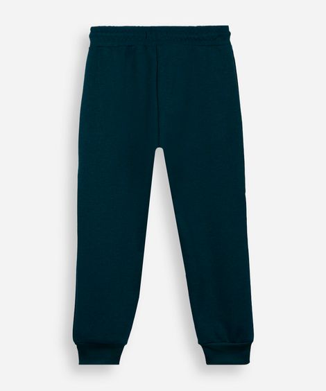 calça jogger infantil de moletom com bolsos verde