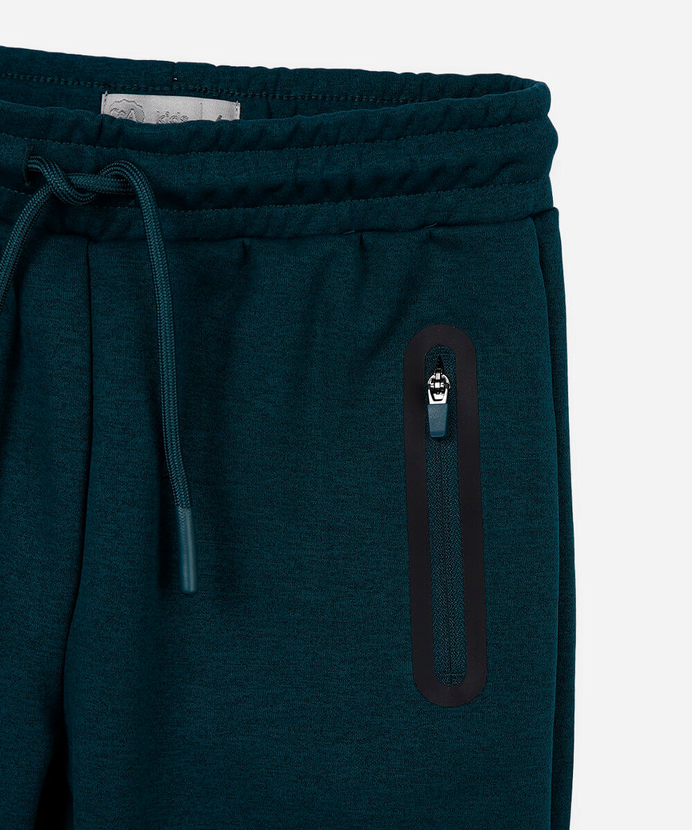 calça jogger infantil de moletom com bolsos verde