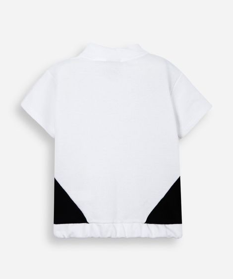 camiseta infantil de algodão com recortes patriots nfl  off white