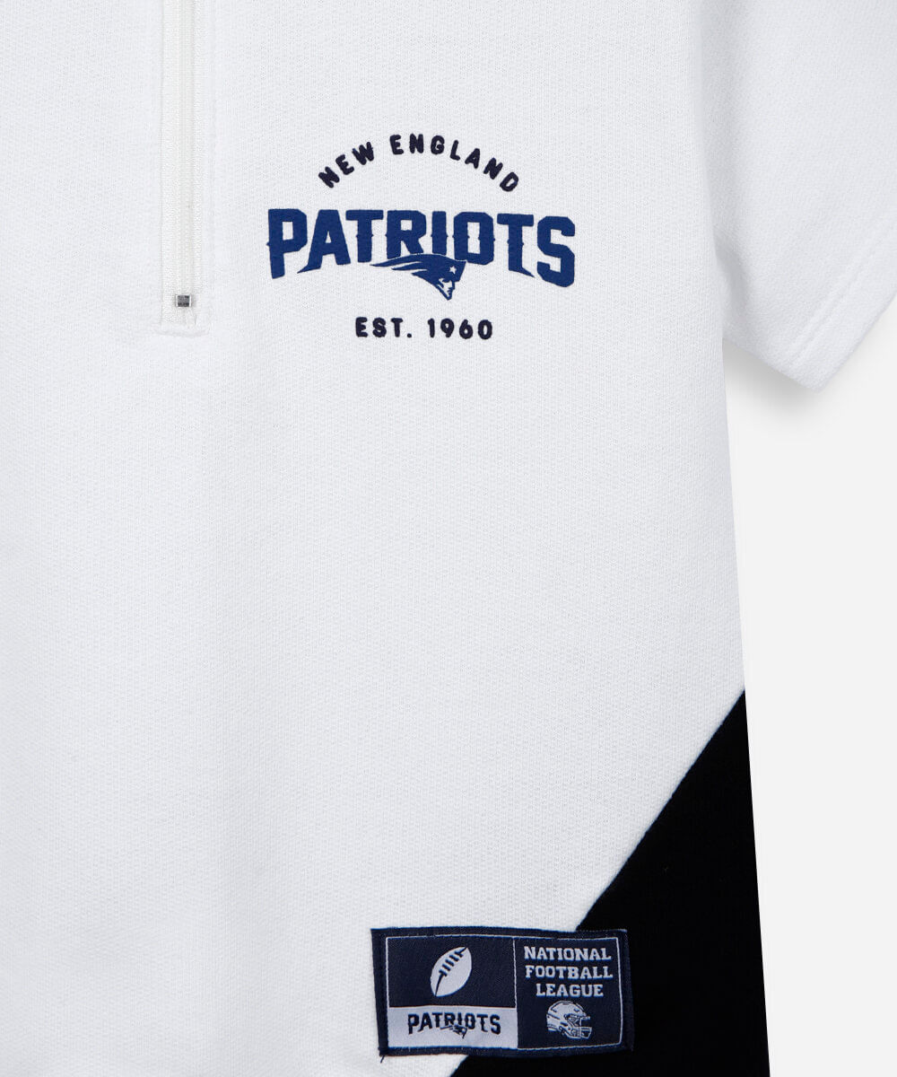 camiseta infantil de algodão com recortes patriots nfl  off white