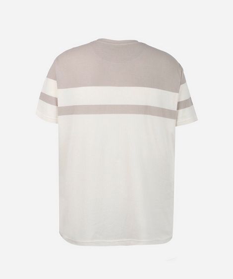 camiseta comfort de algodão texturizada plus size bege