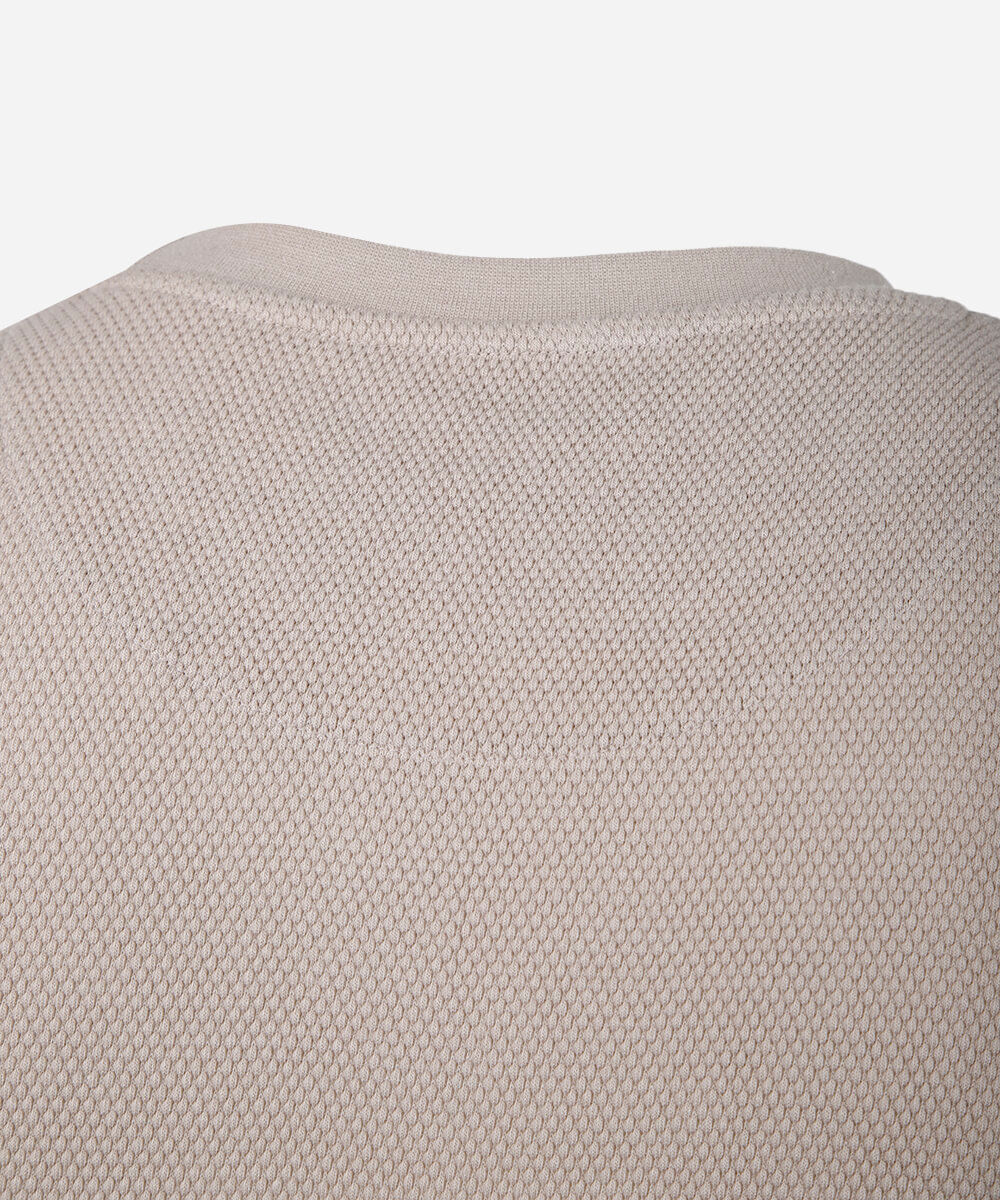 camiseta comfort de algodão texturizada plus size bege