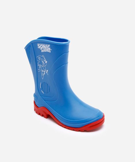 galocha infantil sonic grendene azul