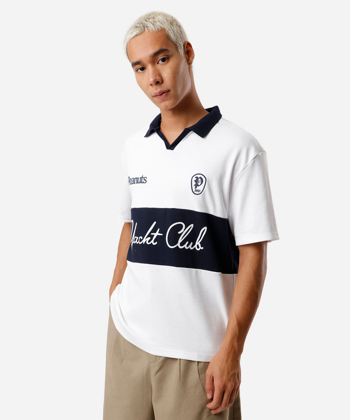 camiseta masculina com gola peanuts off white