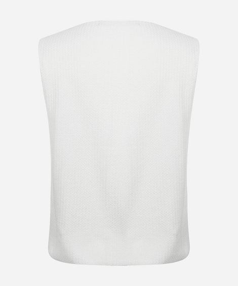 colete feminino de tricot plus size off white