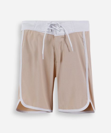 short boardshort infantil bege