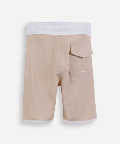 short boardshort infantil bege
