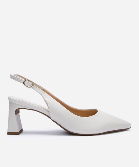 scarpin slingback com salto geométrico oneself off white