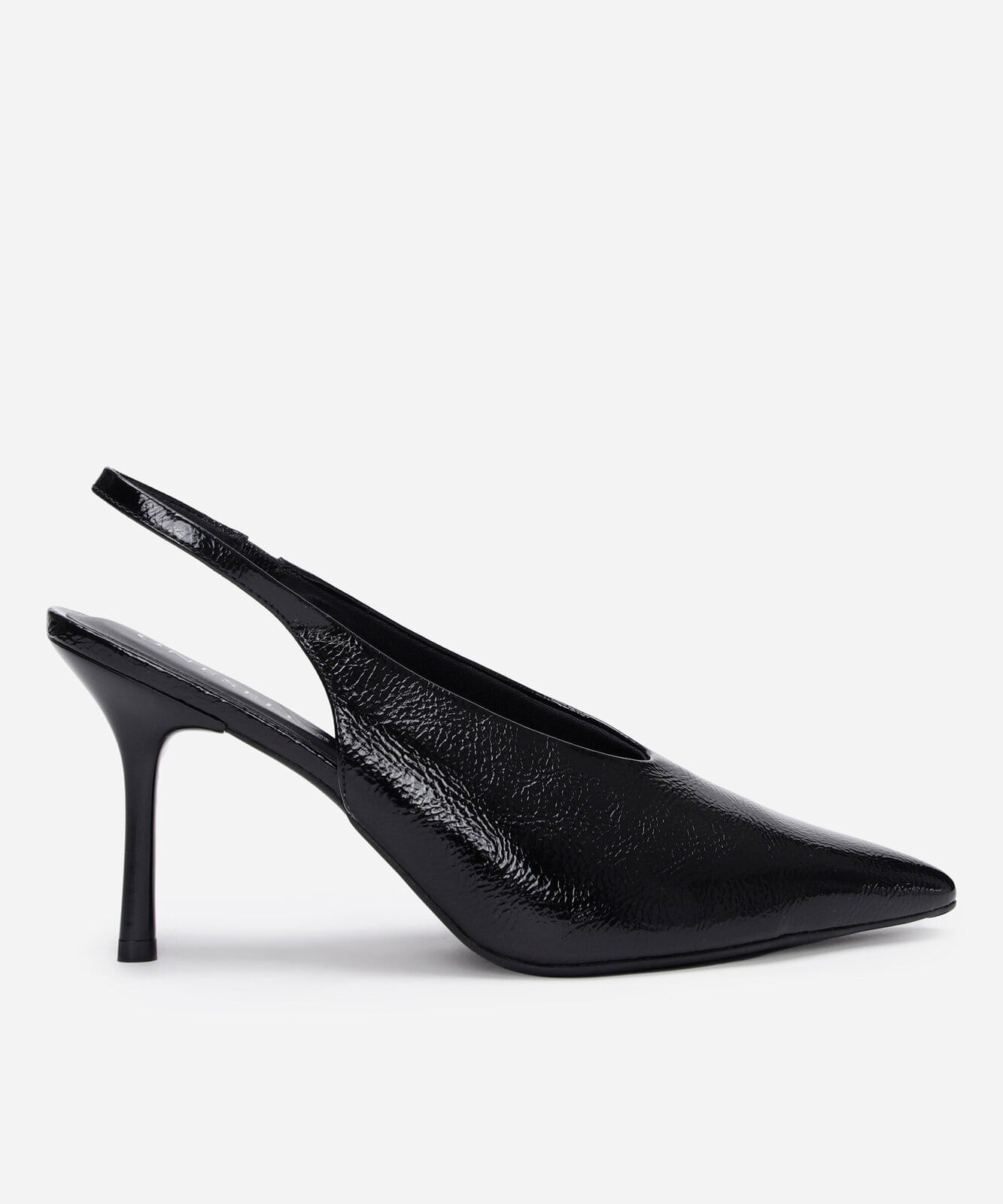 scarpin bico fino salto alto oneself preto