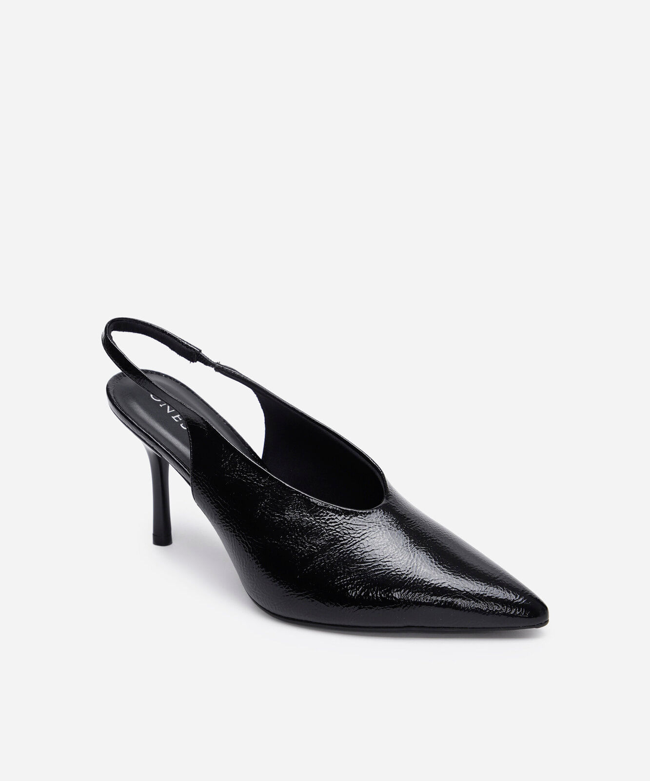 scarpin bico fino salto alto oneself preto