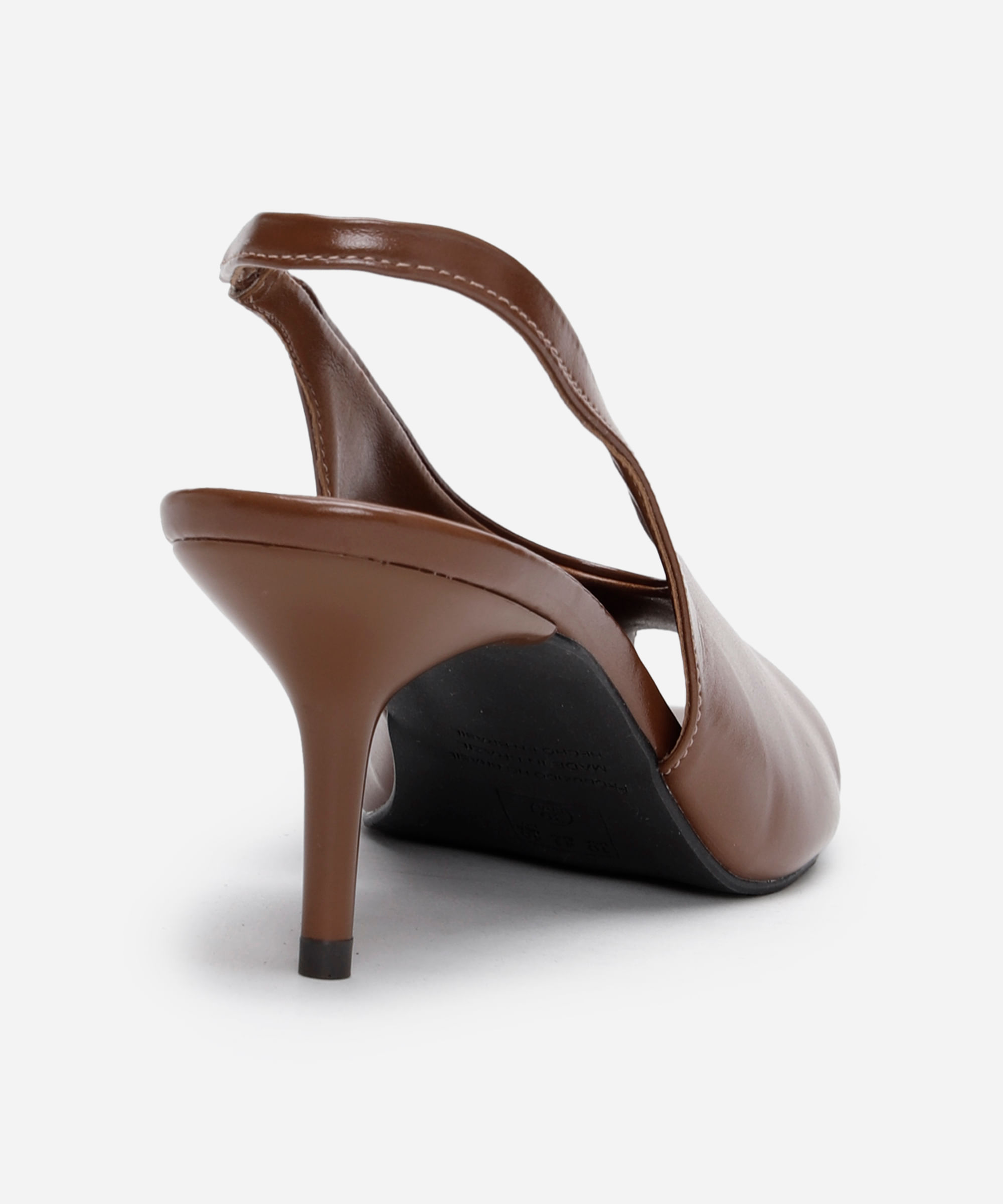 scarpin peep toe salto fino oneself marrom
