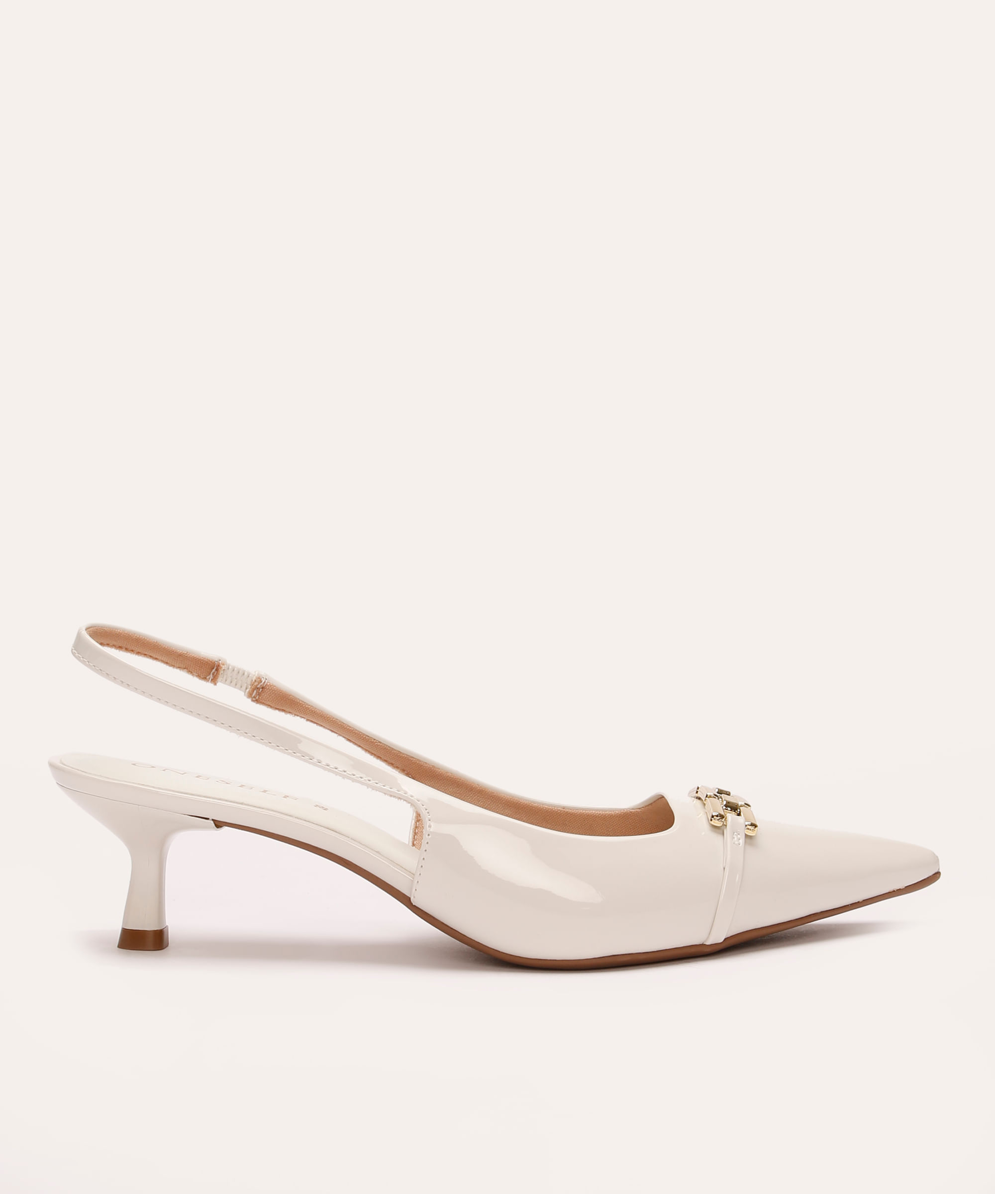 scarpin bico fino com fivela oneself off white