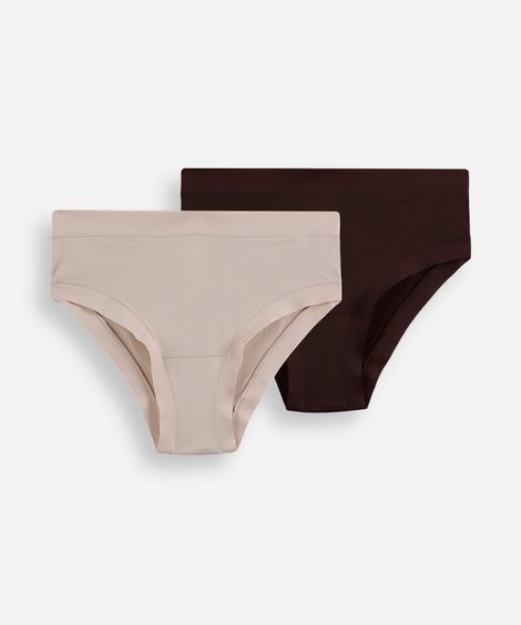 kit de 2 calcinhas caleçon feminino delrio colorido