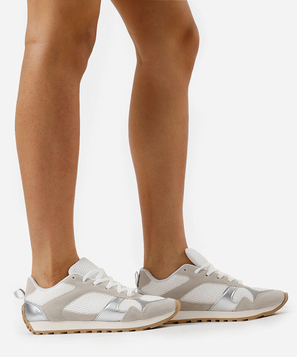 tênis feminino jogging solado alto branco