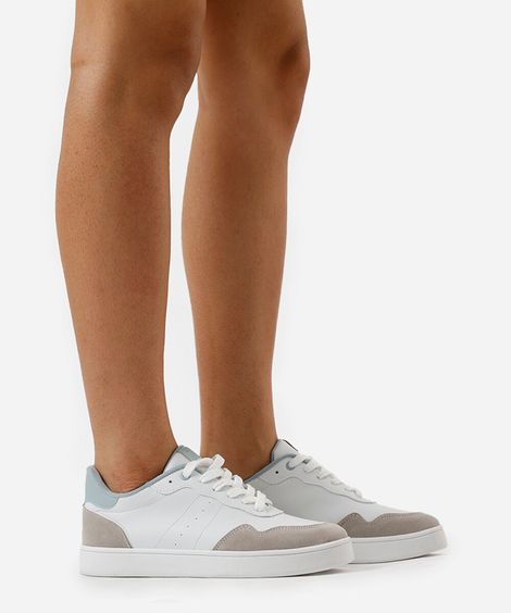 tênis feminino casual  com recortes ace azul