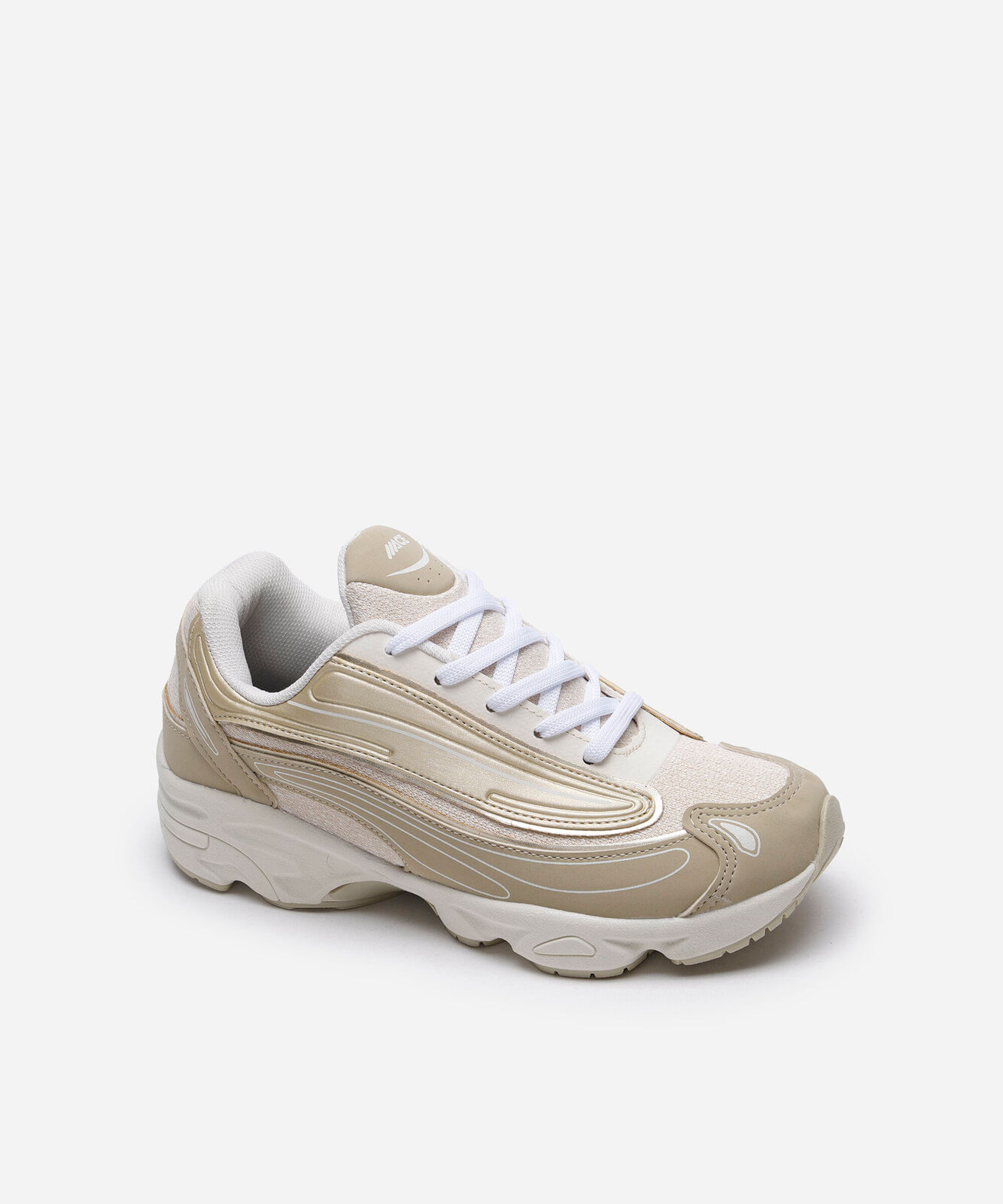 tênis esportivo feminino metalizado ace bege