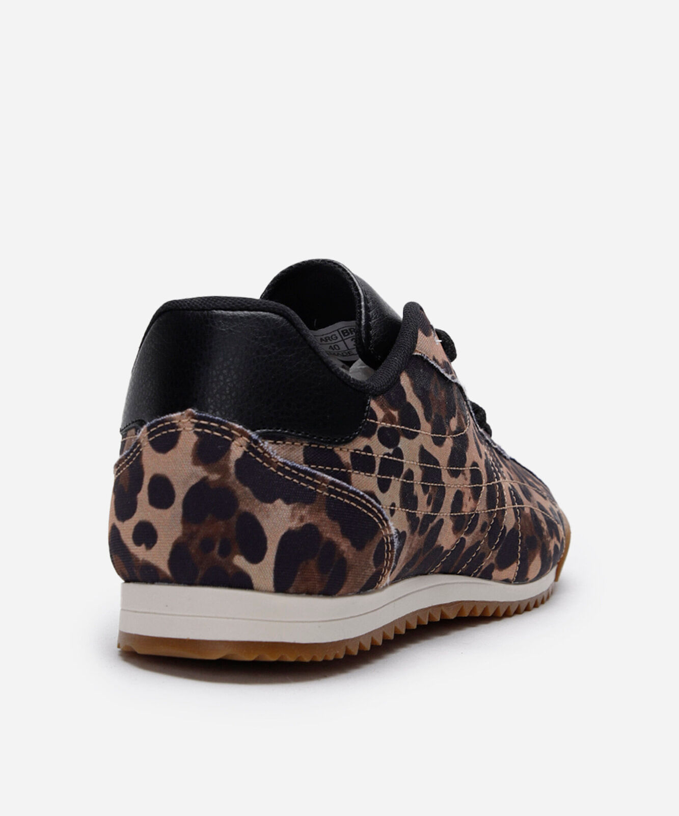 tênis feminino oncinha jogging bege