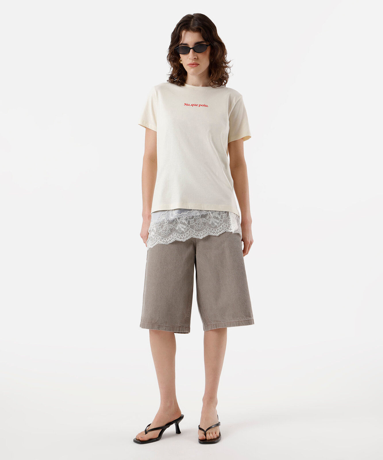 camiseta feminina de algodão estampada amarela