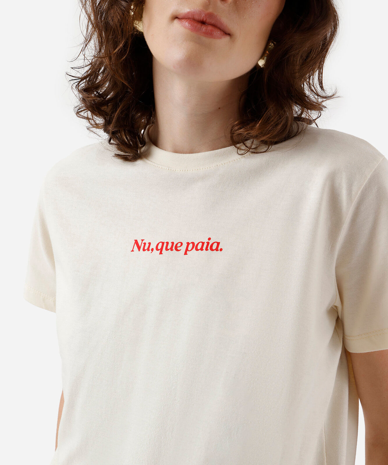 camiseta feminina de algodão estampada amarela