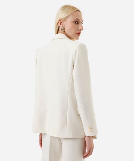 blazer de alfaiataria feminino com viscose bege