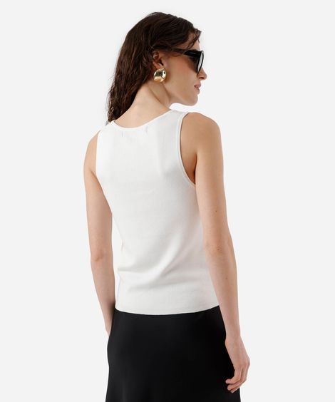 regata de tricot feminina texturizada off white