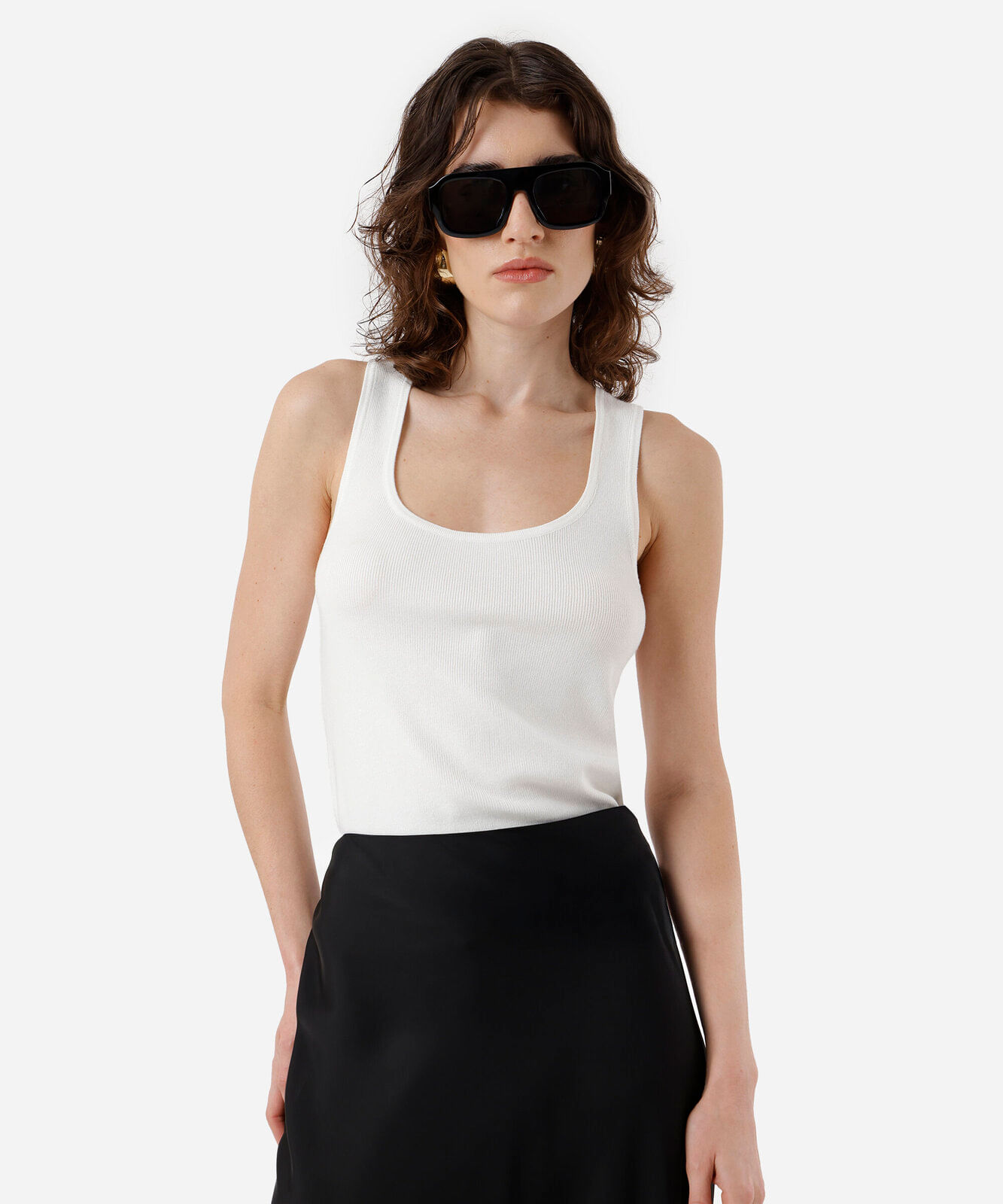 regata de tricot feminina texturizada off white
