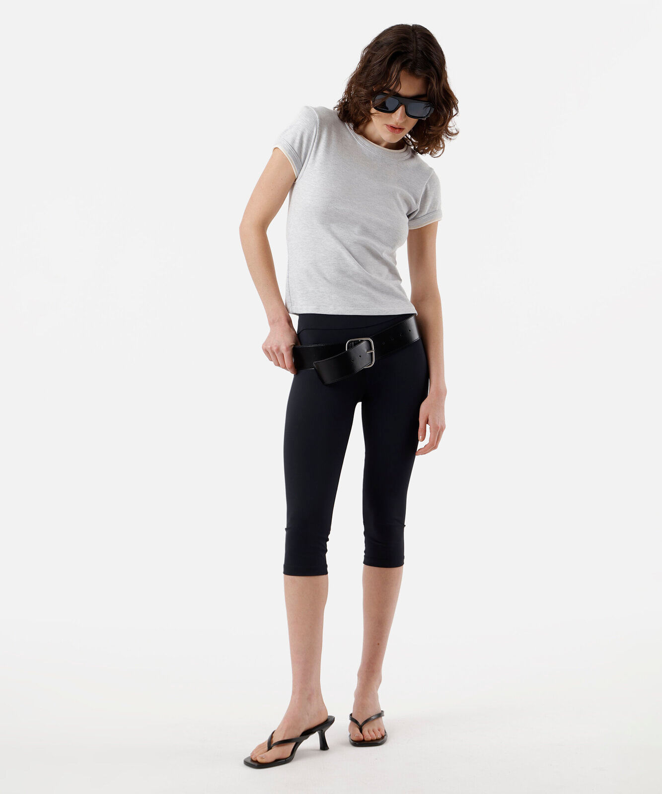 blusa feminina com algodão bicolor cinza