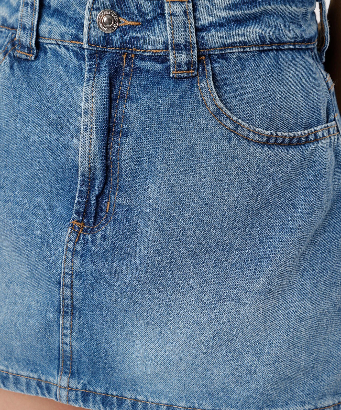 short saia feminino jeans cintura alta azul
