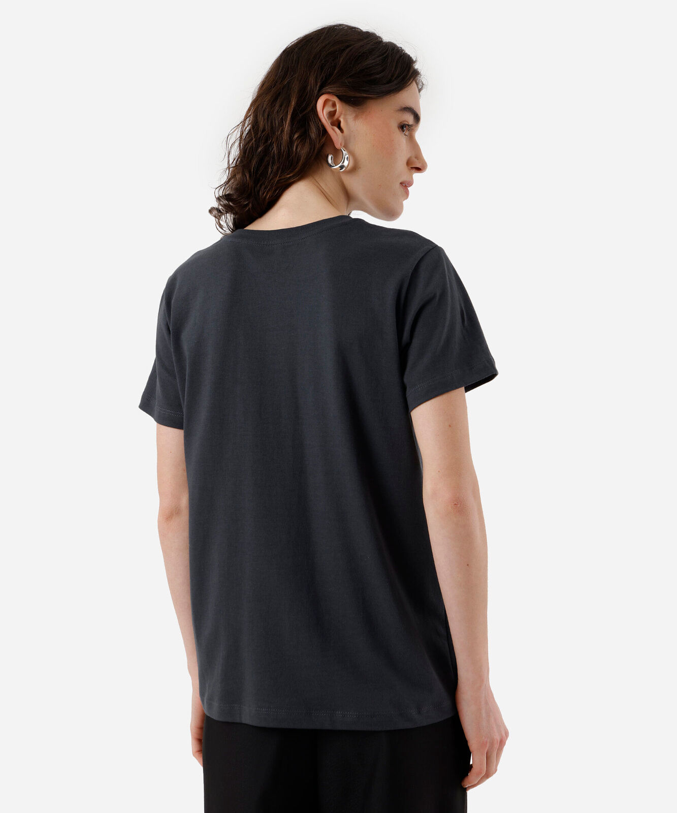 camiseta feminina de algodão piu piu cinza