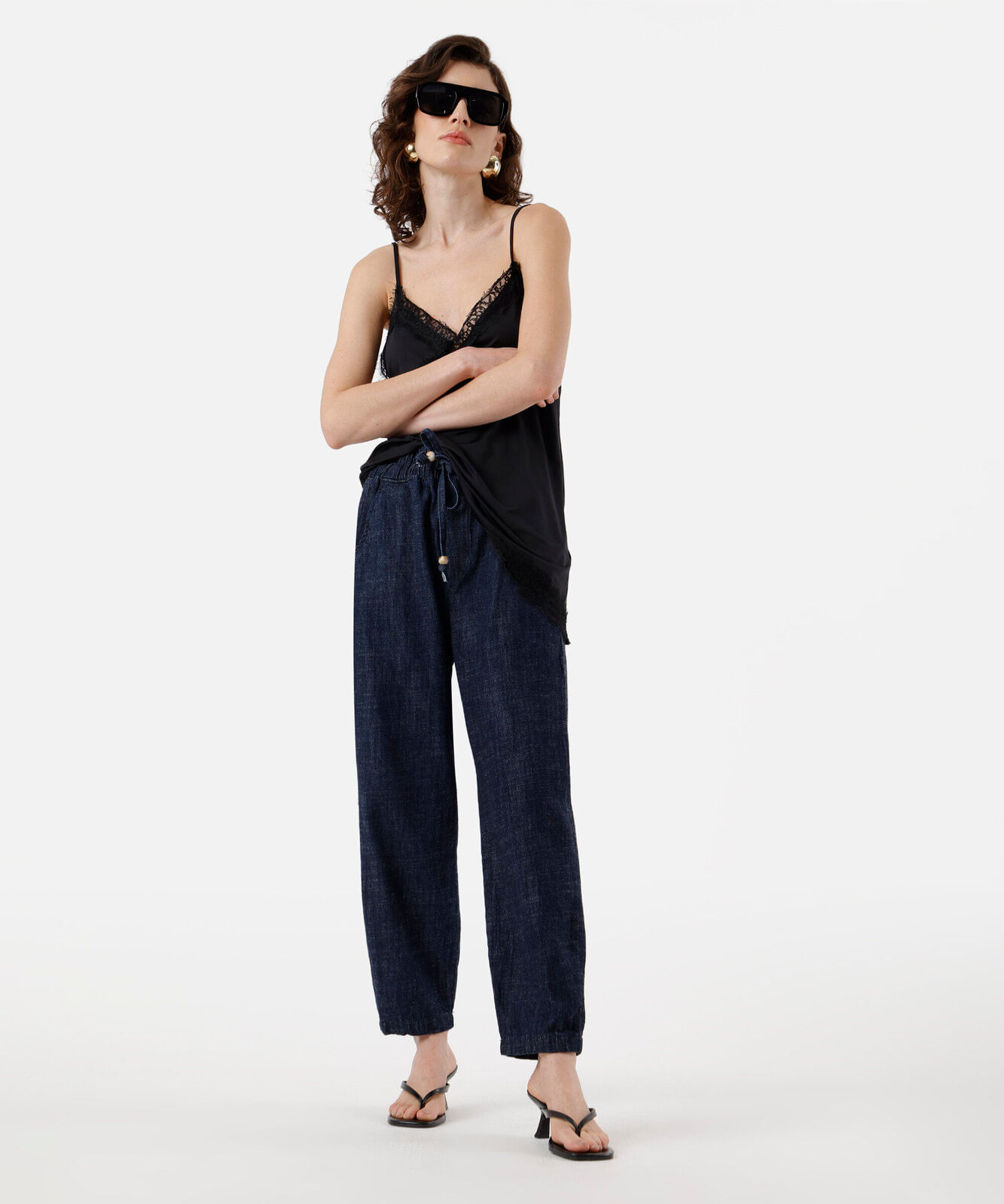 calça clochard feminina jeans azul