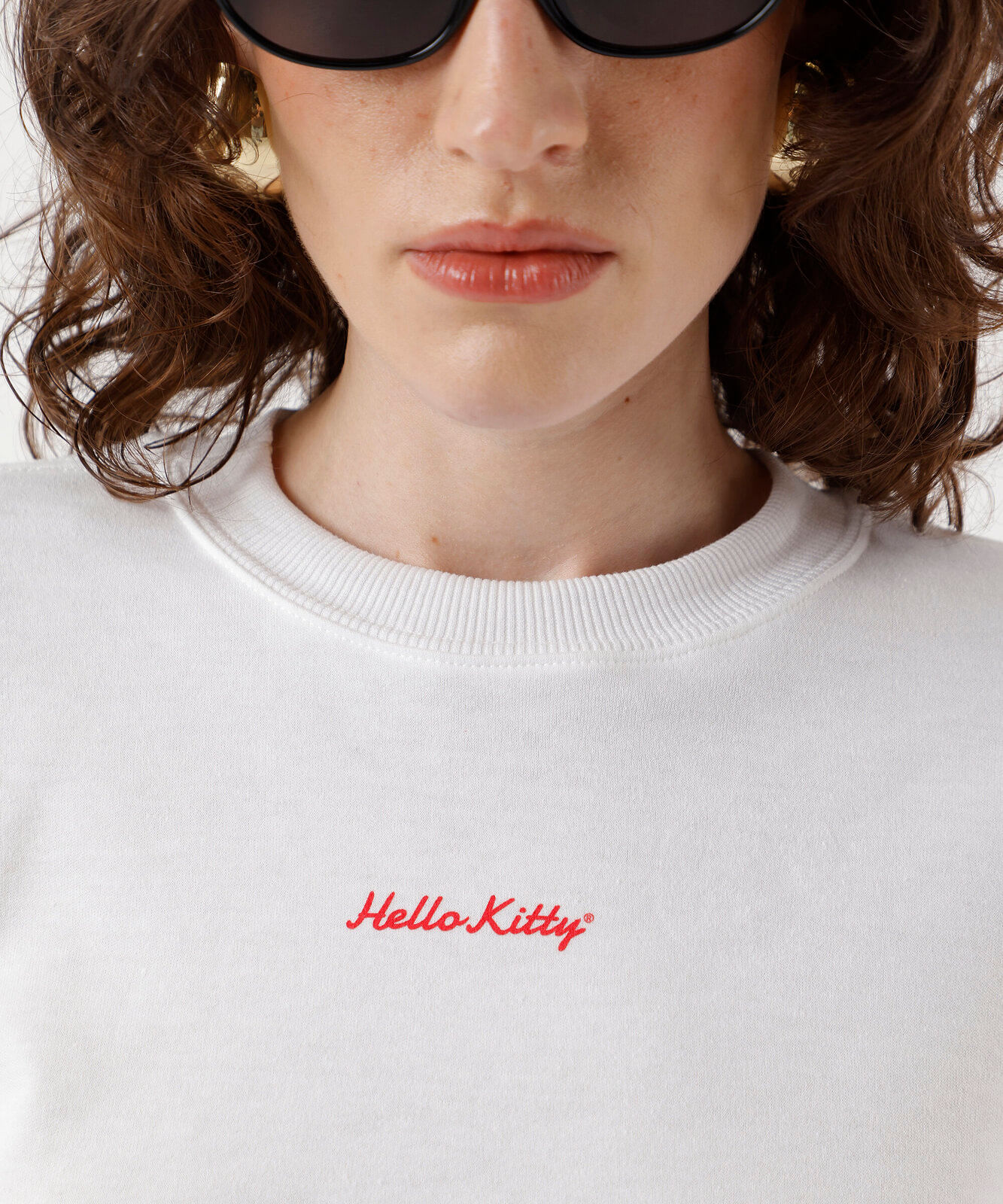 camiseta feminina com algodão hello kitty off white