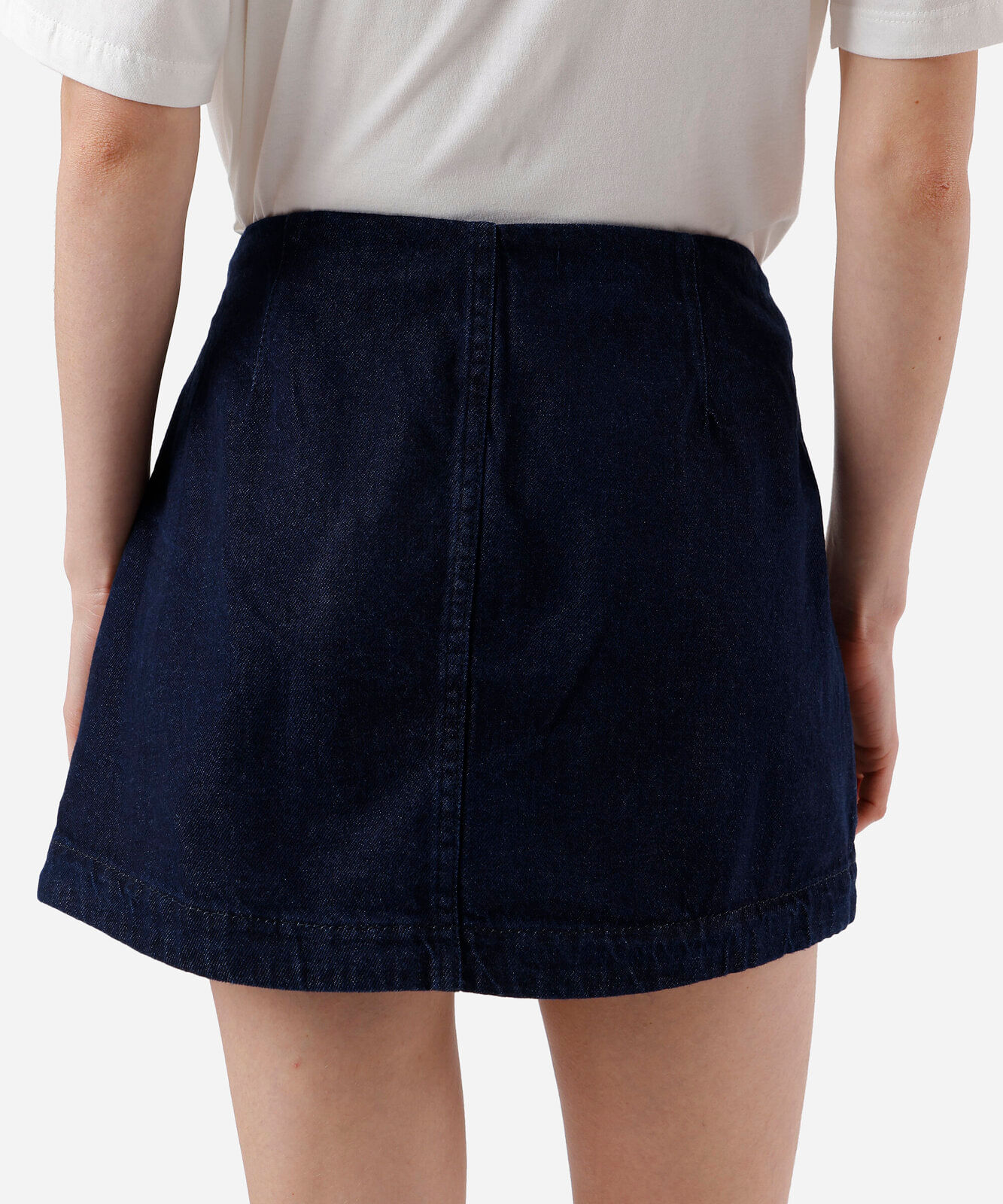 short saia feminino jeans com botões e fenda azul